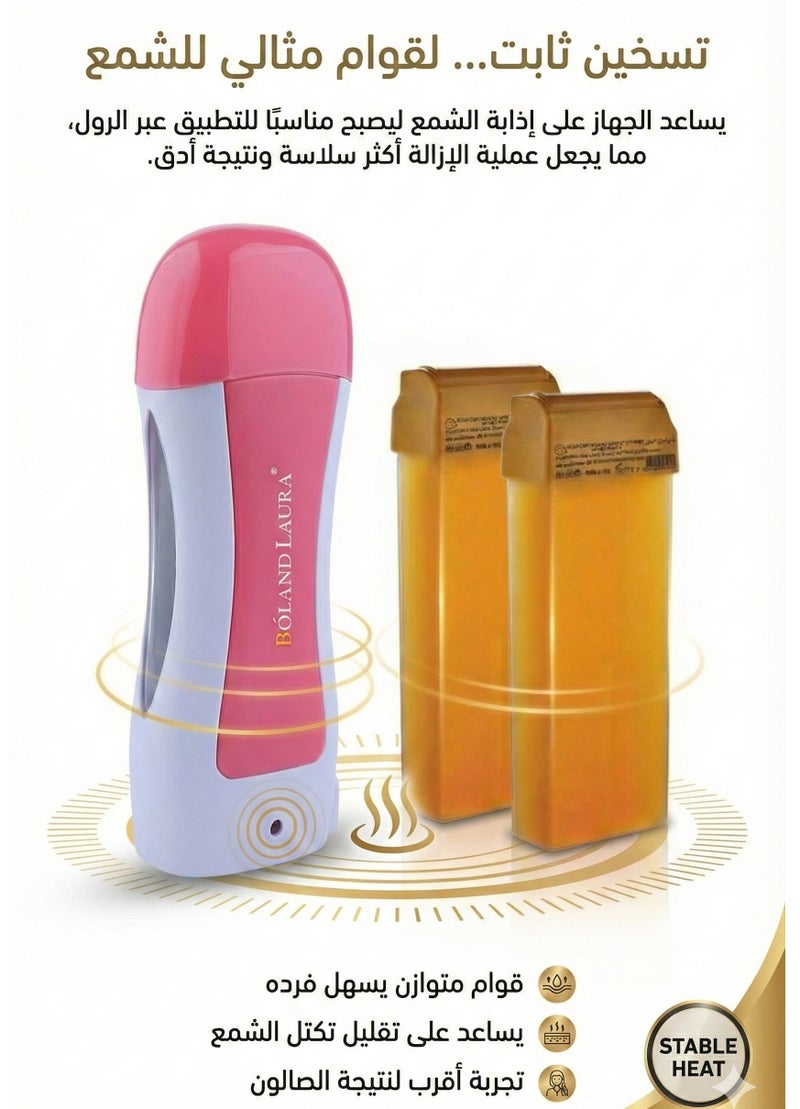 BOLAND LAURA Professional Roll-On Wax Heater for Hair Removal by Boland laura with 100ml Wax Cartridge – Fast and Safe Home Wax Warmer for All Skin Types - Image 3